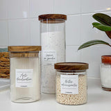 Bocal en verre avec couvercle en bois d'acacia 500 ml - L'ordonnée