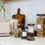 Bocal en verre avec couvercle en bois d'acacia 500 ml - L'ordonnée
