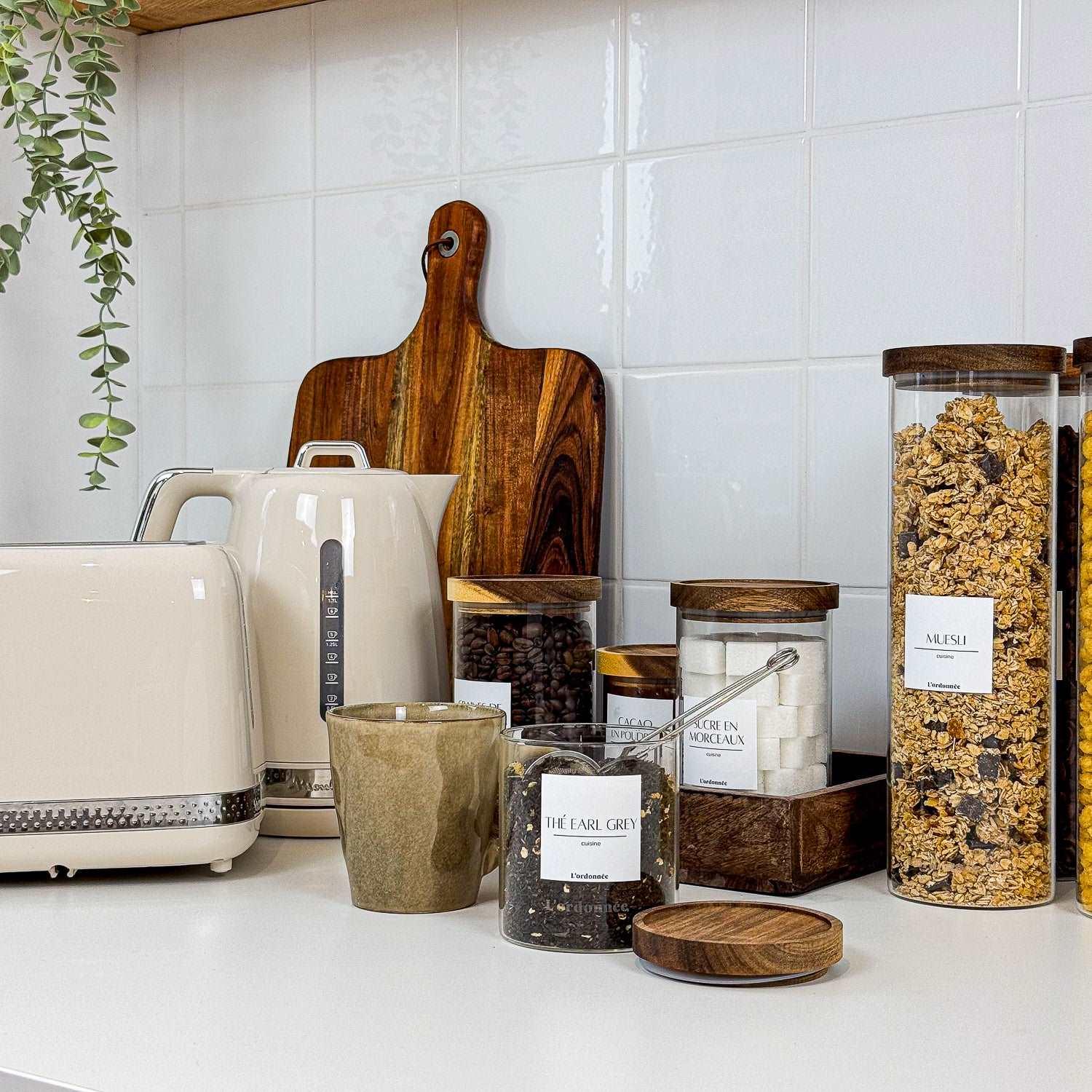 Bocal en verre avec couvercle en bois d’acacia 750 ml - L'ordonnée