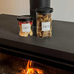 Bocal en verre avec couvercle en bois de hêtre noir 500 ml - L'ordonnée